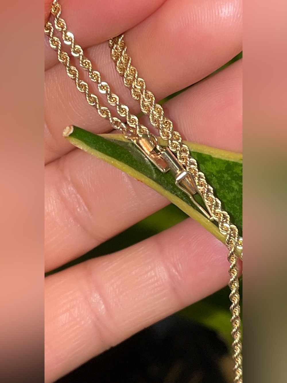 14k Solid gold rope chain